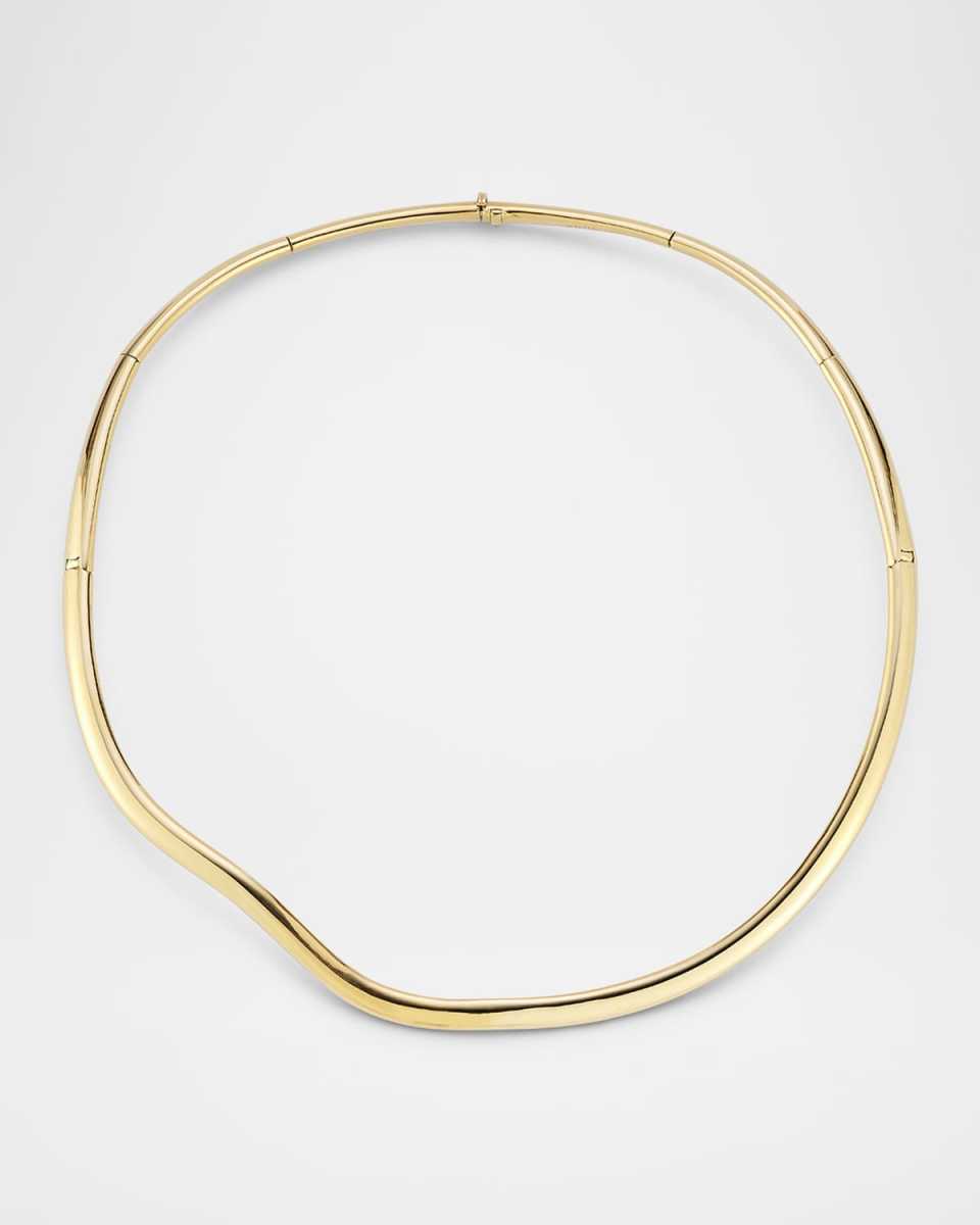 Julian 18K Yellow Gold Wave Necklace, 15"L